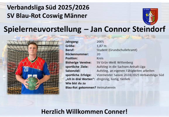 💙❤️Neuvorstellung Nummero 3: Connor kam kurzfristig bereits in der vergangenen Saison und unterstützt nun fest unsere Verbandsligamannschaft. Herzlich Willkommen Connor! 💙❤️