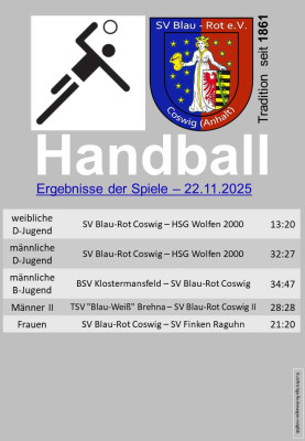 💙❤️ Ergebnisse der Spiele -22.11.2025